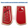 Red and gold glossy tpu remote key fob case cover with embossed buttons for toyota rav4 le 2019-2020