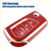 Tp remote key fob case cover 4 button for toyota rav4 le 2019-2020 in red tpu with glossy embossed button icons