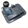 Black plastic transmission oil pan with raised central section and mounting bolts for mitsubishi outlander filter kit