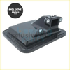 Black plastic rearview camera mount with integrated bracket and three silver threaded holes for mitsubishi outlander kit back side