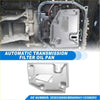 Silver metallic automatic transmission filter oil pan with mounting holes and fluid access for toyota tacoma 2016-2023