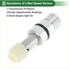 Silver metallic transmission speed sensor with black rubber seal and white plastic gear for toyota 4runner 1989-1991