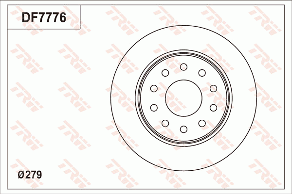 TRW Brake Rotor 279mm Rear DF7776S