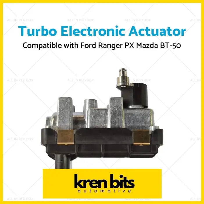Black and metallic silver turbo electronic actuator with cylindrical connector suitable for ford ranger px and mazda bt-50