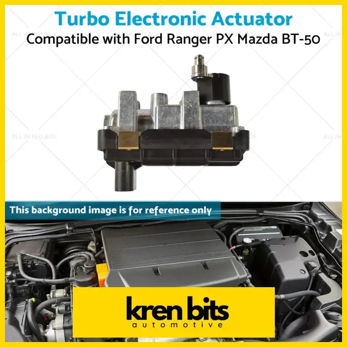 Silver and black turbo electronic actuator with metallic body and plastic housing for ford ranger px mazda bt50