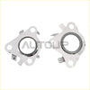 Chrome-plated metal exhaust manifold gasket set with central rubber seal ring for ford f-150 turbo install