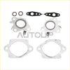 Set of four chrome exhaust manifold gaskets with black rubber seals for turbo install on ford f150 expedition lincoln 35l