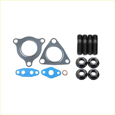 Black threaded bolts hex nuts and blue rubber gaskets turbo installation stud and gasket kit for mitsubishi mn triton 4wd