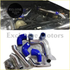Blue and chrome performance intake manifold kit with silicone hoses for toyota hilux 2005-2014 turbo intercooler piping