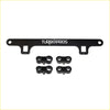 Black Turbos Pros mounting bracket set with four matching black clamps for Ford Falcon XR6 Barra 4.0L turbo oil feed line support