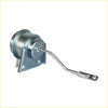 Silver metallic manual gate latch with curved handle and mounting plate for turbo pros turbo vacuum actuator