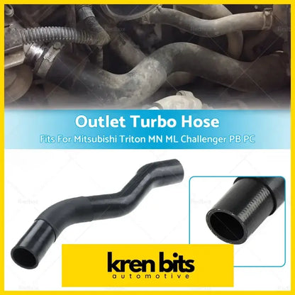 Black rubber turbo to intercooler air hose with flexible curved design for mitsubishi triton mn ml challenger pb pc models