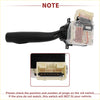 Black plastic turn signal switch for Toyota Tacoma 1998-2000 with transparent housing showing copper pins backside view