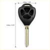 Black plastic uncut key fob shell case with three button indentations and metallic key blade for toyota 4runner 2010-2016