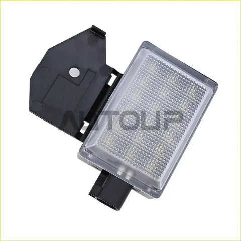 Black plastic underhood courtesy hood led lamp light with clear textured lens and mounting bracket for ram jeep car