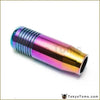 Iridescent rainbow aluminum manual gear shift car shifter knob with textured grip for easy handling