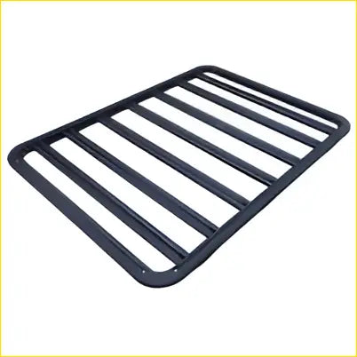 Black rubberized universal fit roof rack rail basket with parallel bars for Holden Colorado dual cab 2012-on