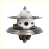 Silver metallic billet turbo cartridge with turbine housing and mounting flanges for ford transit 2.2l rwd