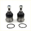 Pair of black and silver steel upper ball joint assemblies with hex nuts and retaining rings for toyota hilux 2005-2015