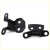 Black plastic upper lower door hinge for Toyota Hilux 1978-1983 with circular mounting holes and central pivot mechanism