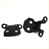 Black metal upper lower door hinge brackets with circular holes for toyota hilux 1978-1983 shown from back side