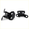 Black metal upper lower door hinge brackets with matte finish and circular mounting holes for toyota hilux 1979-1986