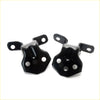 Black metal gloss finish hinge brackets with three holes for upper lower front door of mazda b series 1986-1993