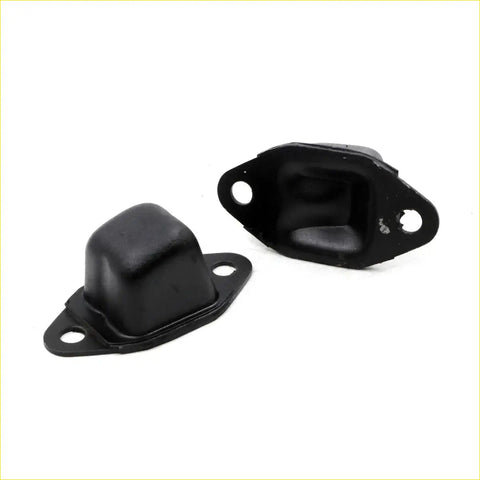 Black rubber upper spring bumper with rounded dome and two-hole mounting plate for mitsubishi triton colt l200 86-96