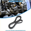 Black rubber v-ribbed serpentine belt with ribbed texture coiled ready for installation on toyota tacoma v6 4.0l