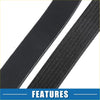 Black rubber v-ribbed serpentine belt with textured ribs and smooth edges for toyota tacoma v6 4.0l 2005-2015