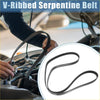 Black v-ribbed serpentine drive belt with smooth durable rubber and reinforced ribs for 2004-2006 toyota solara 2.4l engines