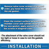 Blue and white instructional guide for installing a valve cover gasket on toyota 4runner 2.7l l4 2010 model
