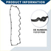 Black rubber valve cover gasket with wavy edge and mounting holes for toyota land cruiser 1998 2007