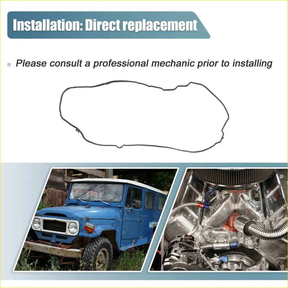 Valve Cover Gasket for Toyota Land Cruiser 4.5L M/T Rubber Black - Gaskets