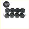 Eight black rubber valve stem oil seals arranged in two rows for nissan bluebird 2.0l engine use