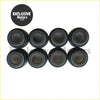 Eight black rubber valve stem oil seals for toyota hilux 1992-2005 1kz engine arranged in two rows