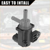 Back side of black plastic vapor canister purge valve with gray rubber fittings for Toyota Tacoma 2016-2023