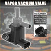 Black and gray vapor canister purge valve with cylindrical body two ports and electrical connector for toyota tacoma back side