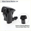 Black plastic washer nozzle with angular design and small rectangular opening for toyota 4wd ute offroad use