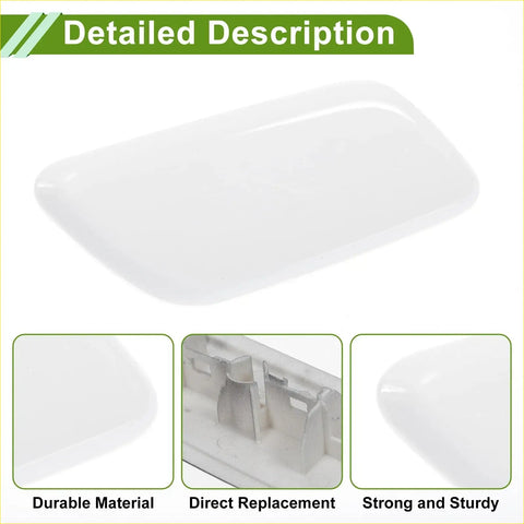 White rectangular plastic washer nozzle cover with rounded edges for toyota land cruiser 2013-2015 unpainted