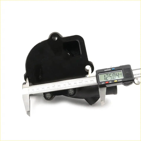 Black plastic engine cover for 2.3l sd23 water pump with mounting holes and rectangular cutout for nissan atlas cabstar ud condor f22
