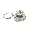 Silver aluminum water pump with black gasket for 2.4L toyota hilux 1983-1997 shown from back side