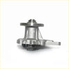 Silver metallic water pump assembly with cast metal body and visible impeller for 1.4l nissan datsun violet 77-81