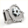 Silver aluminum water pump assembly with star-shaped impeller and mounting holes for datsun nissan presear10 1.5l