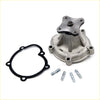 Silver metallic water pump housing with integrated flange and bolt holes for nissan ad wingroad van 1982-1990