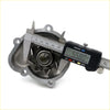 Silver metallic water pump housing with digital caliper measuring 55.80 mm for nissan ad wingroad van 1982-1990