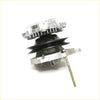 Silver water pump assembly with black rubber pulley and threaded shaft for nissan datsun sunny b110 1.4l 1970-1973