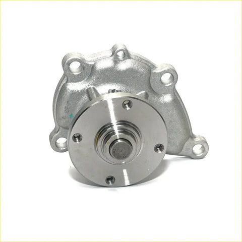 Silver metallic water pump assembly with circular flange and mounting holes for nissan datsun violet 1.4l 1977-1981