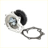 Silver aluminum water pump with black ribbed cooling fins and gasket for nissan d21 pathfinder terrano wd21 td27t 1988-1994