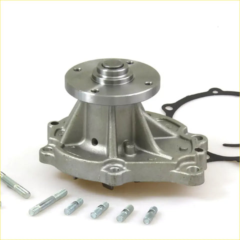 Silver metallic water pump for nissan datsun fairlady z 240z 260z 280z with integrated flange and threaded fittings